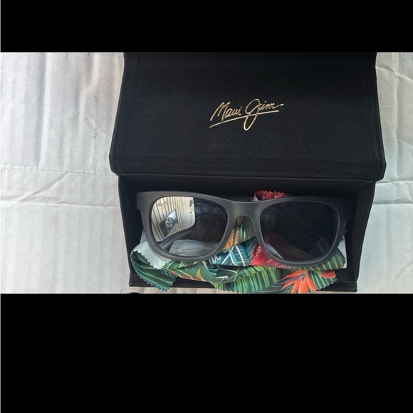 Maui Jim Gray Sunglasses with Orange Logo